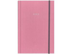 Ημερολόγιο ημερήσιο ΝΕΧΤ Fabric δετό με λάστιχο 14x21cm 2023 ροζ